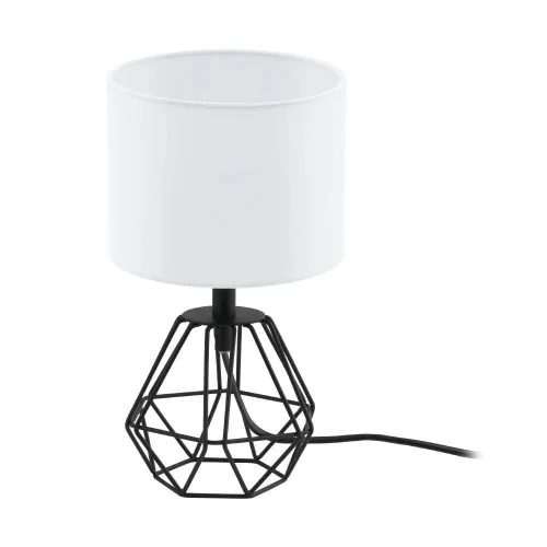 Настольная лампа CARLTON 2 95789 Eglo белая 1 лампа, основание чёрное металл в стиле современный 