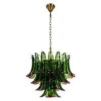 Люстра подвесная Лилу / Lilou 10600/600 Green red LOFT IT зелёная на 10 ламп, основание бронзовое в стиле 