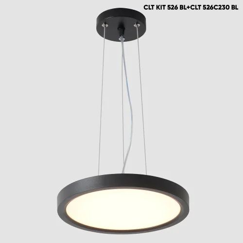 Светильник потолочный/подвесной LED CLT 526C230 BL Crystal Lux чёрный на 1 лампу, основание чёрное в стиле современный 