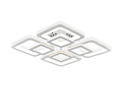 Люстра потолочная LED с пультом FA427 Ambrella light белая на 4 лампы, основание белое в стиле хай-тек с пультом квадраты фото 3