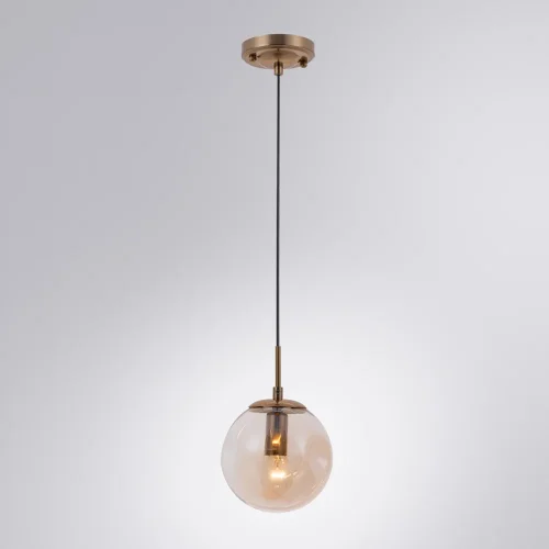 Светильник подвесной Tureis A9915SP-1PB Arte Lamp янтарный 1 лампа, основание медь в стиле модерн  фото 2