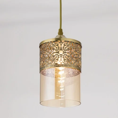 Светильник подвесной Эмир CL467013 Citilux бежевый 1 лампа, основание бронзовое в стиле современный восточный  фото 2
