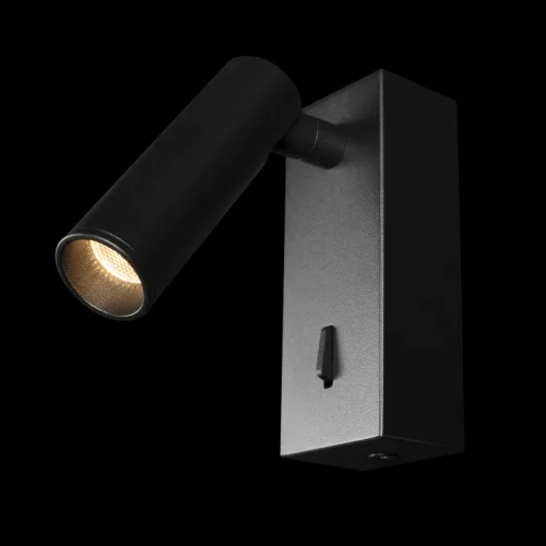 Бра с выключателем LED Sign 10260/1W Black LOFT IT чёрный на 1 лампа, основание чёрное в стиле хай-тек для чтения фото 2