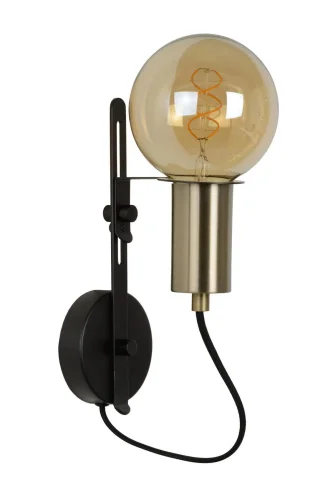 Бра лофт Malcolm 45278/01/30 Lucide чёрный на 1 лампа, основание чёрное в стиле лофт современный 