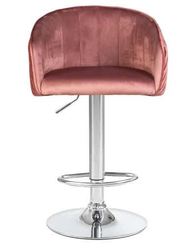 Стул барный 5025-LM DARCY,  цвет сиденья бронзово-розовый (1922-17), цвет основания хром Dobrin, розовый/велюр, ножки/металл/хром, размеры - 860*1070***510*460 фото 6