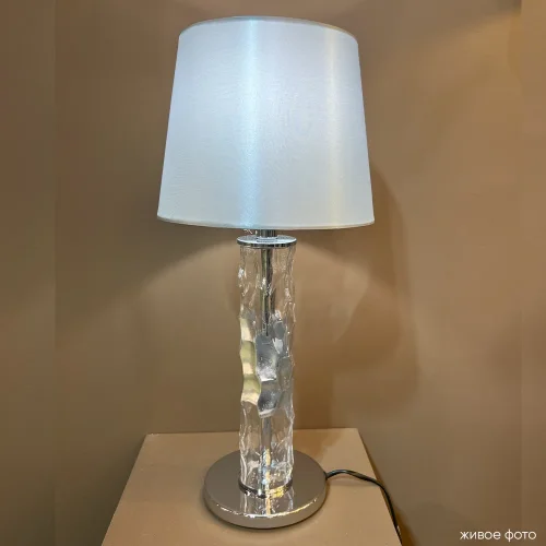 Настольная лампа PRIMAVERA LG1 CHROME Crystal Lux прозрачная на 1 лампу, основание хром металл в стиле современный фото 5