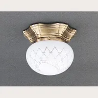 Светильник потолочный PL 7730/1 Reccagni Angelo белый 1 лампа, основание античное бронза в стиле классический 