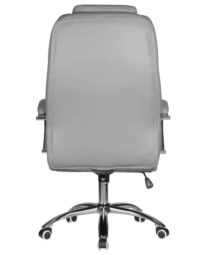 Офисное кресло для руководителей  114B-LMR CHESTER, цвет серый Dobrin, серый/экокожа, ножки/металл/хром, размеры - 1180*1250***680*730 фото 5