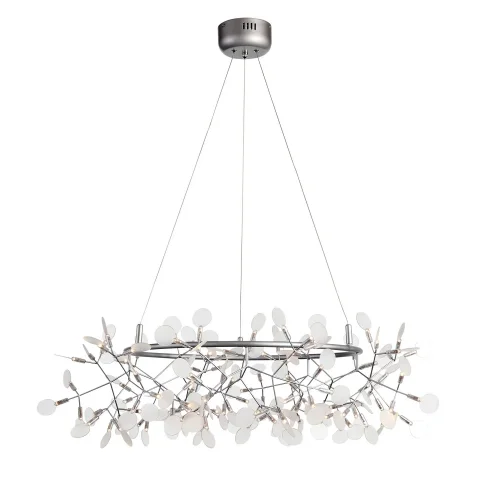 Люстра подвесная LED Rafina SL379.103.135 ST-Luce белая на 1 лампа, основание серебряное в стиле современный ветви