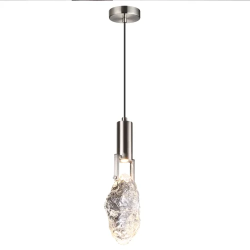 Светильник подвесной LED Lia 6696/5L Odeon Light прозрачный 1 лампа, основание матовое никель в стиле современный арт-деко  фото 3