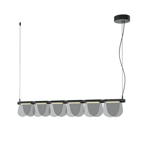 Светильник подвесной LED Fluffy MOD319PL-L30B3K Maytoni серый на 1 лампу, основание чёрное в стиле современный хай-тек линейный