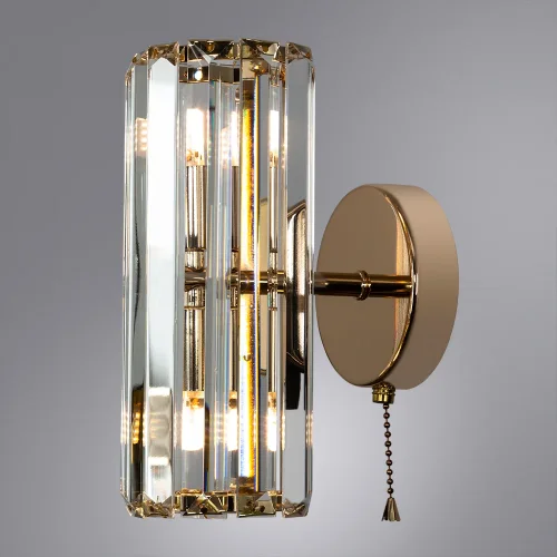 Бра с выключателем Santorini A1049AP-2GO Arte Lamp прозрачный на 2 лампы, основание золотое в стиле современный  фото 4