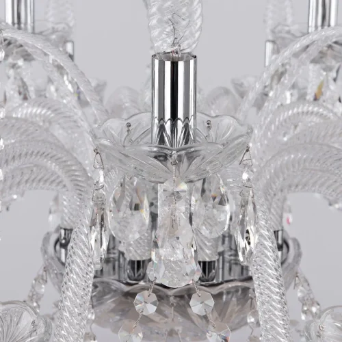 Люстра подвесная 105/10+5/300 Ni Bohemia Ivele Crystal без плафона на 15 ламп, основание прозрачное никель в стиле классический sp фото 5