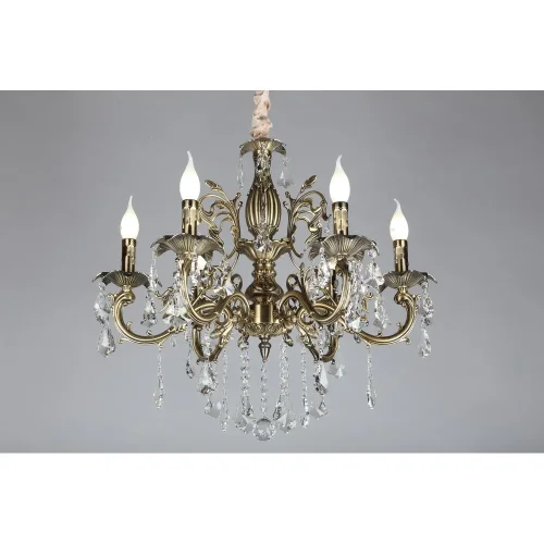 Люстра подвесная Catanzaro OML-30813-06 Omnilux бежевая на 6 ламп, основание бронзовое в стиле классический фото 9