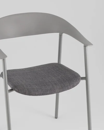 Стул Eila, с подушкой, пластик серый УТ000039777 Stool Group, серый/рогожка, ножки/пластик/серый, размеры - *775***502*591 фото 7