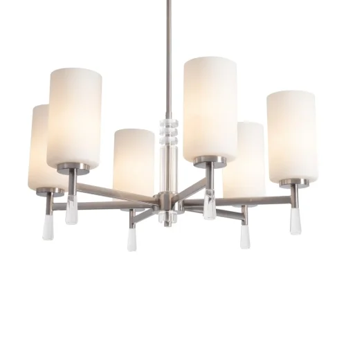 Люстра на штанге Chic FR2031PL-06N Freya белая на 6 ламп, основание никель в стиле классический фото 12 Люстра на штанге Chic FR2031PL-06N Freya белая на 6 ламп, основание никель в стиле классический фото 12