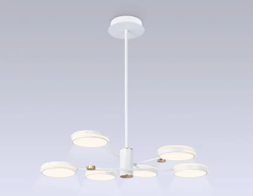 Люстра на штанге LED FL51635 Ambrella light белая на 1 лампа, основание белое в стиле современный хай-тек  фото 4