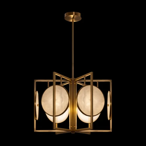 Люстра подвесная Marmo MOD099PL-06G Maytoni белая на 6 ламп, основание золотое в стиле современный арт-деко  фото 4
