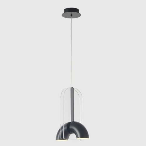 Светильник подвесной ЛЕД ELEMENT SP12W LED BLACK Crystal Lux белый на 1 лампу, основание чёрное в стиле лофт 