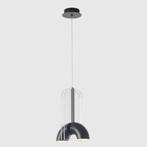 Светильник подвесной ЛЕД ELEMENT SP12W LED BLACK Crystal Lux белый на 1 лампу, основание чёрное в стиле лофт 