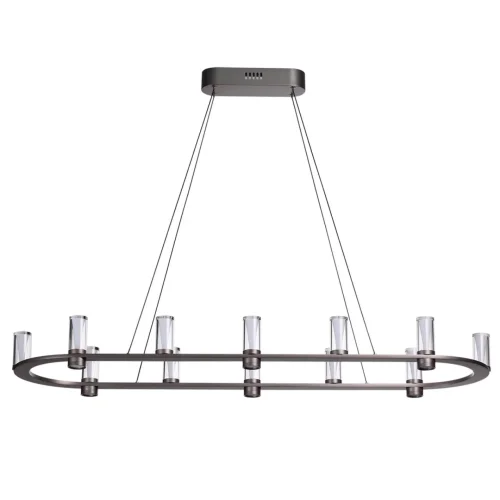 Светильник подвесной Defance 7143/65L Odeon Light прозрачный на 12 ламп, основание серое чёрное в стиле современный классический овал