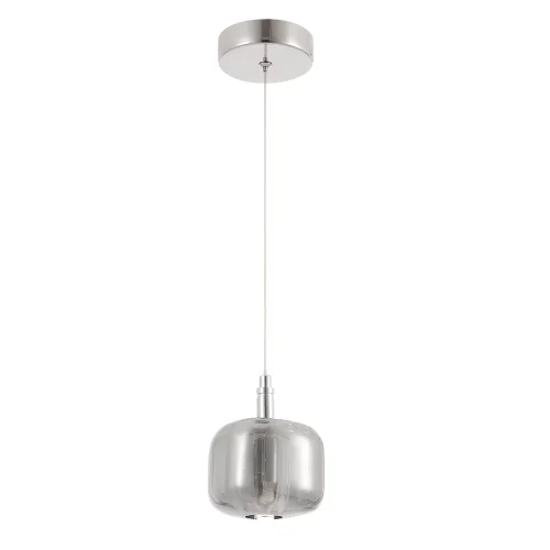 Светильник подвесной BOX SP1 CHROME/SMOKE Crystal Lux серый хром на 1 лампу, основание хром в стиле современный фото 2
