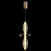 Светильник подвесной LED QUASAR SP14W LED AMBER Crystal Lux янтарный на 1 лампу, основание золотое в стиле современный выдувное