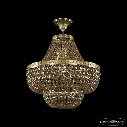 Люстра подвесная 19101/H1/45IV G R721 Bohemia Ivele Crystal янтарная на 8 ламп, основание золотое в стиле классический sp