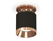 Светильник накладной XS7402121 Ambrella light чёрный 1 лампа, основание золотое в стиле модерн хай-тек круглый