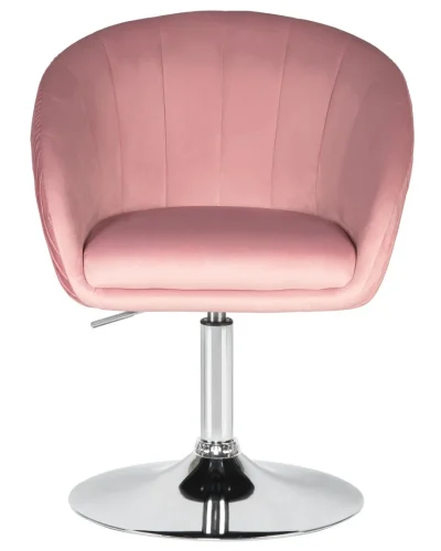 Кресло дизайнерское  8600-LM,  цвет сиденья розовый велюр (1922-16), цвет основания хром Dobrin, розовый/велюр, ножки/металл/хром, размеры - 750*900***600*570 фото 6