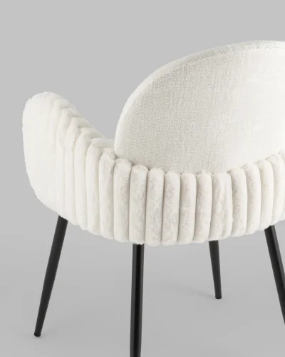 Стул обеденный Wave Stripes, букле белый УТ000039505 Stool Group, белый/букле, ножки/металл/чёрный, размеры - ***** фото 8