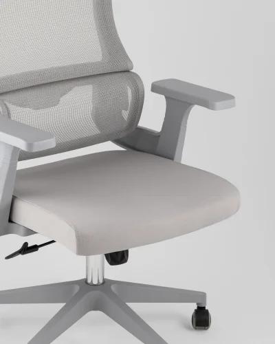 Кресло офисное TopChairs Vantage, серый УТ000040043 Stool Group, серый/сетка текстиль, ножки/полимер/серый, размеры - 1080*1180**** фото 2