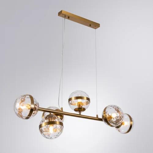Светильник подвесной Delacrua A7770SP-6PB Arte Lamp прозрачный 6 ламп, основание медь в стиле современный  фото 2