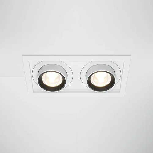 Светильник точечный LED Hidden DL095-02-10W3K-W Maytoni белый на 2 лампы, основание белое в стиле хай-тек современный прямоугольный фото 5