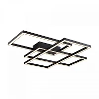 Люстра потолочная LED Line MOD015CL-L80B Maytoni чёрная на 1 лампа, основание чёрное в стиле хай-тек квадраты
