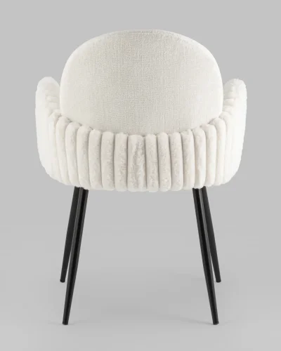 Стул обеденный Wave Stripes, букле белый УТ000039505 Stool Group, белый/букле, ножки/металл/чёрный, размеры - ***** фото 6
