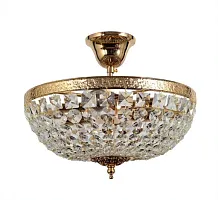 Люстра потолочная хрустальная Favola E 1.3.30.101 G Arti Lampadari прозрачная на 4 лампы, основание золотое в стиле ампир классика 