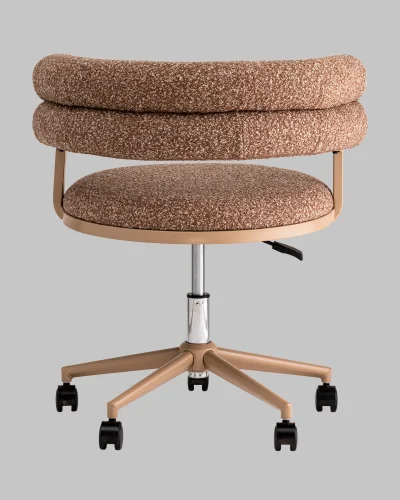 Стул офисный Ponty, светло-коричневый, бежевые ножки УТ000040474 Stool Group, коричневый/букле, ножки/пластик/бежевый, размеры - 670*750***700*610 фото 4
