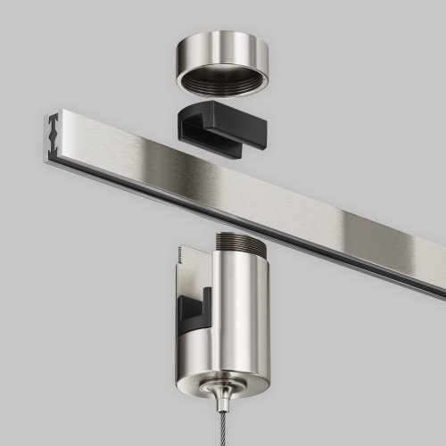 Коннектор с тросовым подвесом Tau в шинопровод Flarity платина TRA154SW-1PT Maytoni платина в стиле хай-тек современный для светильников серии Magnetic trаck system Flarity flarity магнитная фото 2 Коннектор с тросовым подвесом Tau в шинопровод Flarity платина TRA154SW-1PT Maytoni платина в стиле хай-тек современный для светильников серии Magnetic trаck system Flarity flarity магнитная фото 2