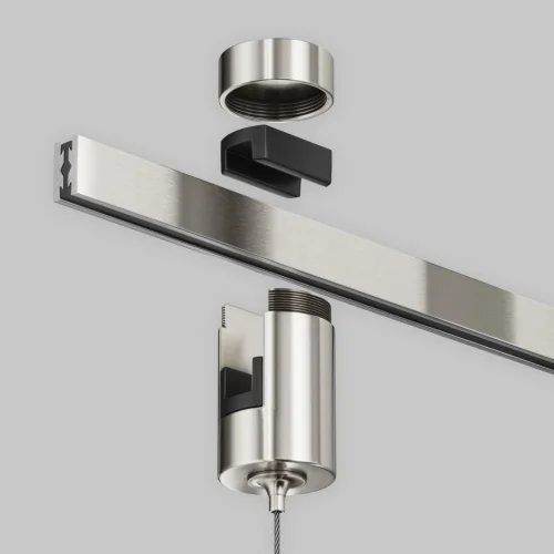 Коннектор с тросовым подвесом Tau в шинопровод Flarity платина TRA154SW-1PT Maytoni платина в стиле хай-тек современный для светильников серии Magnetic trаck system Flarity flarity магнитная фото 2