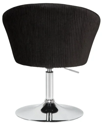 Кресло дизайнерское  8600-LM,  цвет сиденья черный велюр (1922-21), цвет основания хром Dobrin, чёрный/велюр, ножки/металл/хром, размеры - 750*900***600*570 фото 5