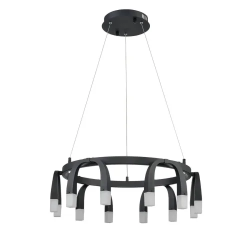Светильник подвесной LED Negro VL7102P12 Vele Luce белый чёрный на 1 лампу, основание чёрное в стиле хай-тек 