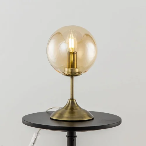 Настольная лампа Томми CL102813 Citilux янтарная 1 лампа, основание бронзовое металл в стиле современный  фото 2
