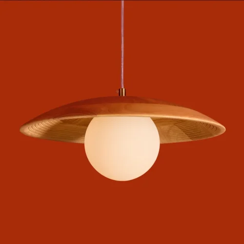 Светильник подвесной Albero FR5589PL-01T Freya коричневый белый на 1 лампу, основание латунь в стиле современный кантри фото 8