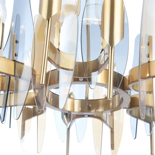 Люстра подвесная CASA SP-PL12 BRASS Crystal Lux серая янтарная на 12 ламп, основание латунь в стиле современный фото 5