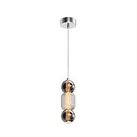 Светильник подвесной LED Drop MOD273PL-L16CH3K Maytoni янтарный прозрачный на 1 лампу, основание хром в стиле современный арт-деко 