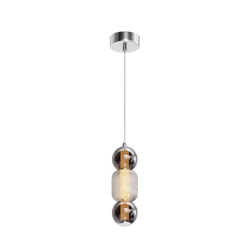 Светильник подвесной LED Drop MOD273PL-L16CH3K Maytoni прозрачный янтарный на 1 лампу, основание хром в стиле арт-деко современный 