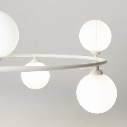 Люстра подвесная Ring MOD013PL-06W Maytoni белая на 6 ламп, основание белое в стиле современный шар фото 4