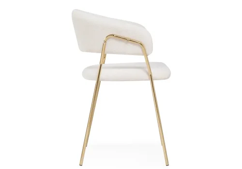 Стул на металлокаркасе Kamelia 1 white fabric / gold 15756 Woodville, белый/ткань, ножки/металл/золотой, размеры - ****600*520 фото 4