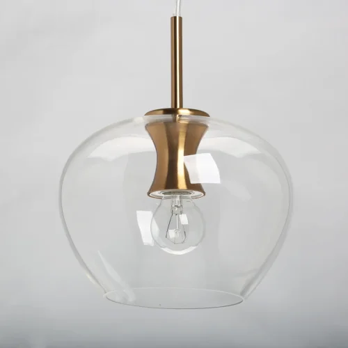 Светильник подвесной Крайс 657012001 DeMarkt прозрачный 1 лампа, основание медь в стиле современный  фото 3
